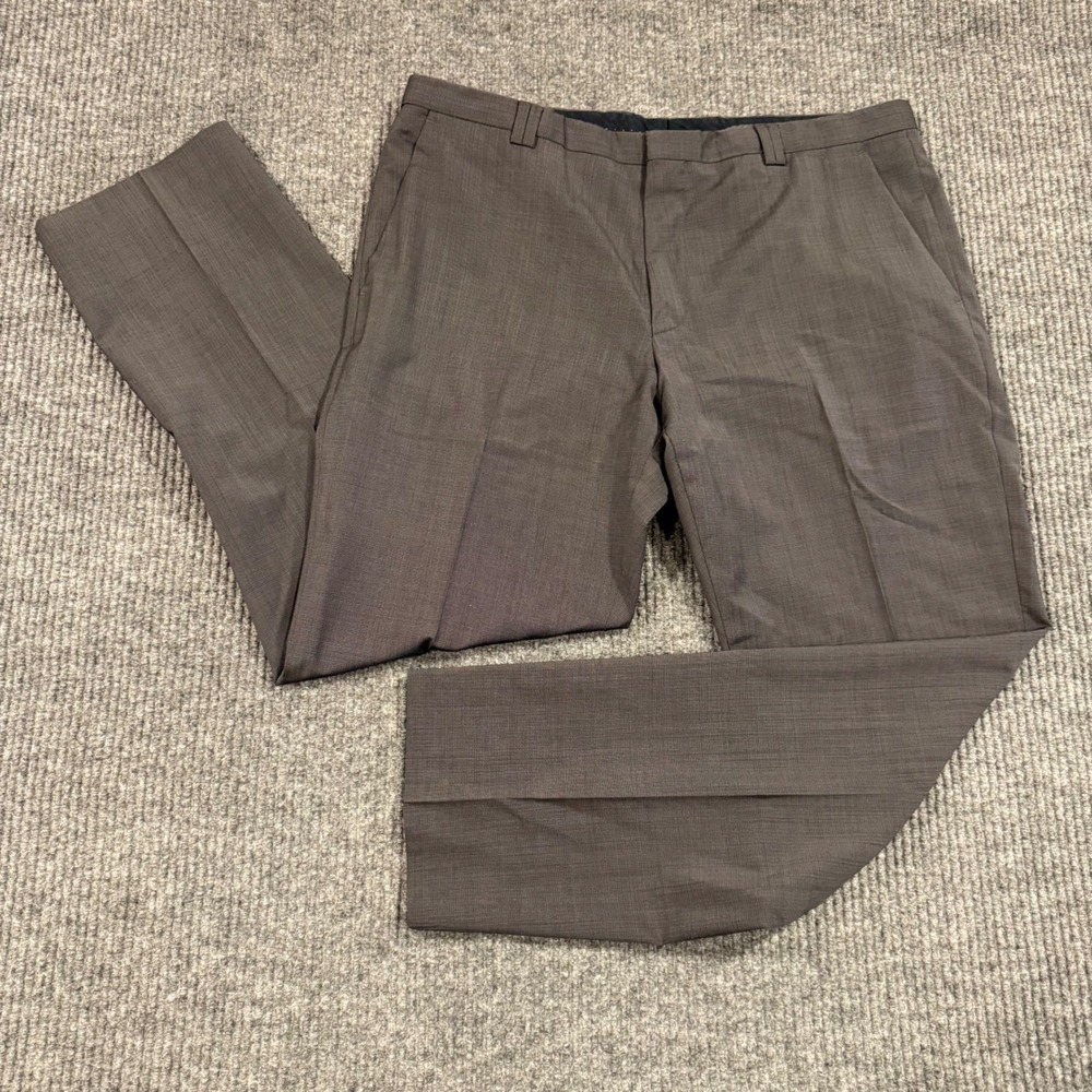 HUGO‎ Hugo Boss Himmer Mens 36x29 Gray Virgin Wool Dress Pants Trousers